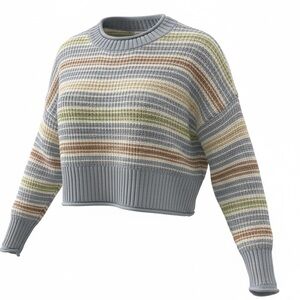 Hippie Rose cropped boxy oversized stripped sweater multi colors Size Small